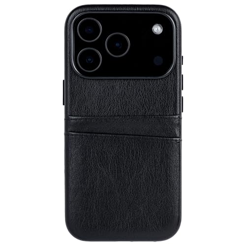 Dockem Card Case for iPhone 17 Pro with Magnetic Mounting Plate, Camera Control Button, Wallet with 2 Holder Slots: M2 Exec Premium Synthetic Leather (Black) - color: Black, size: 17 Pro