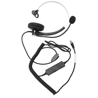 One Ear Wired Headset with Noise Cancelling for Crystal Clear HD Calls in Call Center Office (Crystal Connector) - size: Kristallverbinder