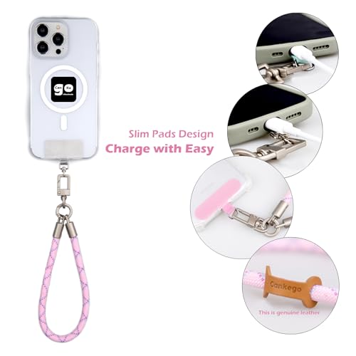 Phone Lanyard with Wallet Bag Crossbody and 2 Tether Tabs, Adjustable and Detachable Phone Strap for Phones, Multifunctional Cell Phone Neck and Hand Lanyard for Travel Essentials (Pink) - color: Pink