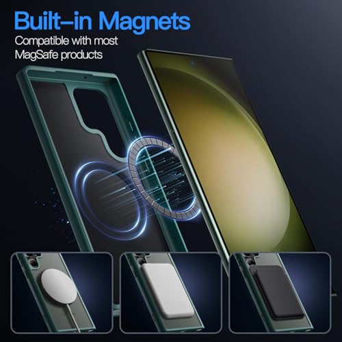 JETech Magnetic Case for Samsung Galaxy S23 Ultra, Midnight Green - color: Midnight Green