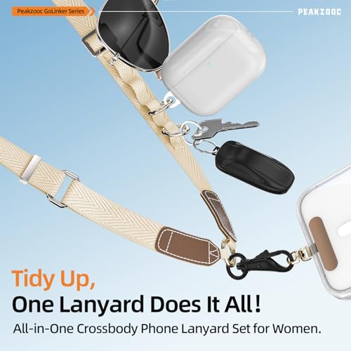 Phone Lanyard with Wallet, Adjustable Crossbody Phone Strap(Beige) - color: Beige