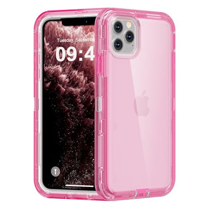 Follaroma for iPhone 11 Pro Max Case, 6.5 inch, Crystal Pink | Heavy Duty Shockproof Protection Phone Cases, Anti-Drop, Military Grade Dual Layer Transparent Rugged Protective Cover - color: Pink, size: iPhone 11 Pro Max 6.5‘’