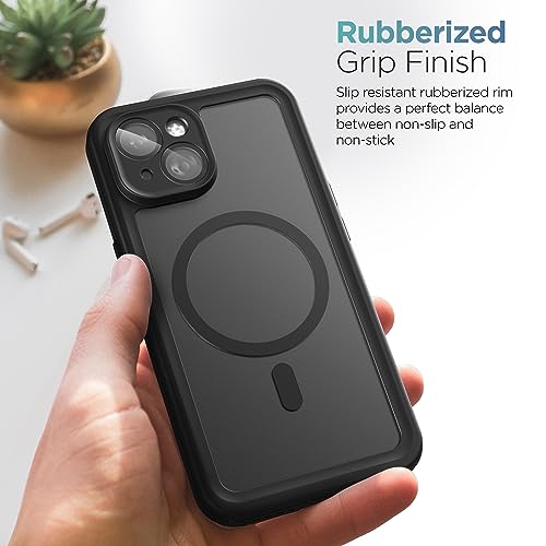 Encased Titan Designed for iPhone 15 Waterproof Case with Belt Clip (Compatible with MagSafe) Full Body Protective Phone Case with Holster (iPhone 15) - size: iPhone 15