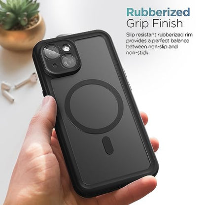 Encased Titan Designed for iPhone 15 Waterproof Case with Belt Clip (Compatible with MagSafe) Full Body Protective Phone Case with Holster (iPhone 15) - size: iPhone 15