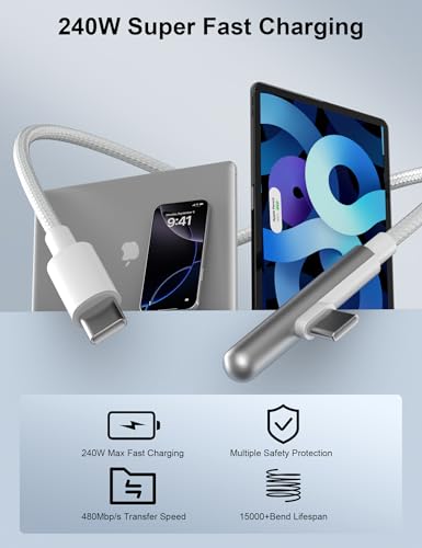 16FT USB C Cable Fast Charging,Extra Long USBC to USBC Cable,White - color: White, size: 16FT/5M