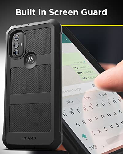 Encased Falcon Armor for Moto G Power 2022 Case with Belt Clip Holster and Built-in Screen Protector (Black) - size: 2022