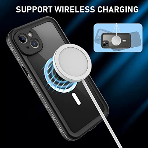 Full Body Case for iPhone 14 Plus 6.7 Inch,Waterproof DirtProof DropProof Snowproof Anti-Scratch Magnetic Clear Rugged Built-in Screen Protector Heavy Protect,Black-Gray - size: iPhone 14 Plus 6.7inch