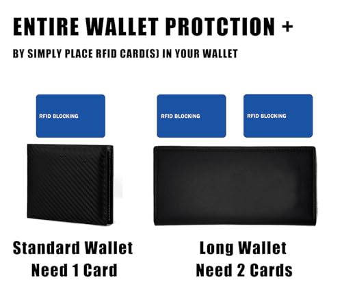 RFID Blocking Card - 3 Pack, Contactless NFC Credit Card ID Protection Safe Bank Card Passport Entire Wallet Purse Shield Protector Blocker Guard (Pack of 3, Blue) - color: Blue/3 cards