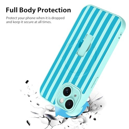 KANGHAR Compatible with iPhone 15 Case Stripes -Blue - color: Blue-Stripes, size: iPhone 15