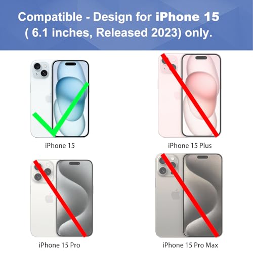 for iPhone 15 Stand Case, Belt Clip Holster Screen Protector-Black | Camera Lens Protector, Swivel Kickstand Holder, Slim Shell Pouch Full Body Protective, Rugged Shockproof Cell Phone Cover - size: iPhone 15