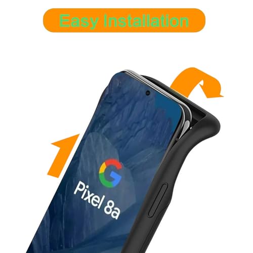 Battery Case for Pixel 8a,10000mAh Portable Protective Smart Wireless Charging Case Support Carplay Compatible with Pixel 8a (6.1 inch) Rechargeable Extended Battery Charger Cover(Black) - size: for Pixel 8a