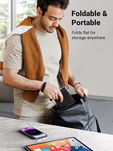 UGREEN Tablet Stand Holder Adjustable Portable Desktop Dock Office Compatible with iPad Pro 11 9.7 10.5 Air Mini 5 4 3 2 iPhone 17 16 15 14 13 12 Black - color: Black