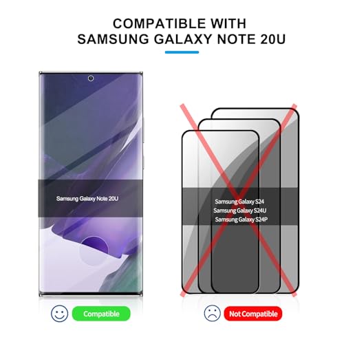 3 Pack Tempered Glass Screen Protector Applicable for Samsung Galaxy Note 20 Ultra 6.9 inch, Support Fingerprint ID Friendly Tempered Glass Screen Protective, HD Clear Scratch Resistant Suitable - color: note 20u