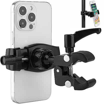 Mippko Phone Holder for Golf Cart/Microphone Stand/Cart/Railing/Handlebar/Rod,Fit for 3.5~7.5 inch iPhone/Nexus/HTC/LG/Smartphone,360°Adjustable Clip Aluminum Alloy Mount