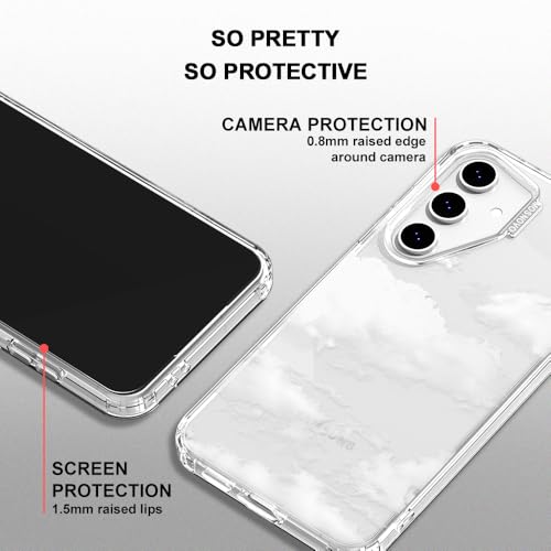 MOSNOVO Case for Samsung Galaxy S24 FE, [Buffertech 6.6ft Military-Grade Drop Protection] [Anti Peel Off Tech] Clear TPU Bumper Phone Case Cover Design - Cloud - color: Clear - Cloud, size: Samsung Galaxy S24 FE