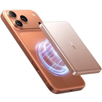 TORRAS MiniMag Power Bank,Ultra-Slim 10,000mAh Magnetic Wireless Portable Charger, 22.5W Fast Charging iPhone Air Magnetic Battery Pack Designed for iPhone 17 Pro Max/17 Pro/Air/16/15/14/13/12, Gold - color: Dune Gold