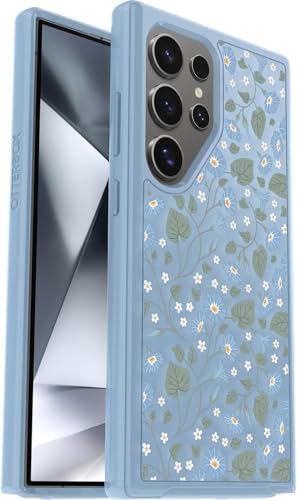 OtterBox Samsung Galaxy S24 Ultra (Only) - Symmetry Series Clear Case - Dawn Floral (Blue) - Ultra-Sleek - Wireless Charging Compatible - Raised Edges Protect Camera & Screen - Non-Retail Packaging - color: Dawn Floral (Blue)