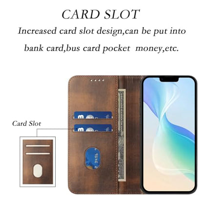 Leather Case Compatible with Galaxy A20E, Magnetic Cover with Card Slots Bumper Phone Case Leather Purse Scratch Resistant Case mit Stand Function Slim Case Compatible with Samsung Galaxy A20E/A10E - color: Brown