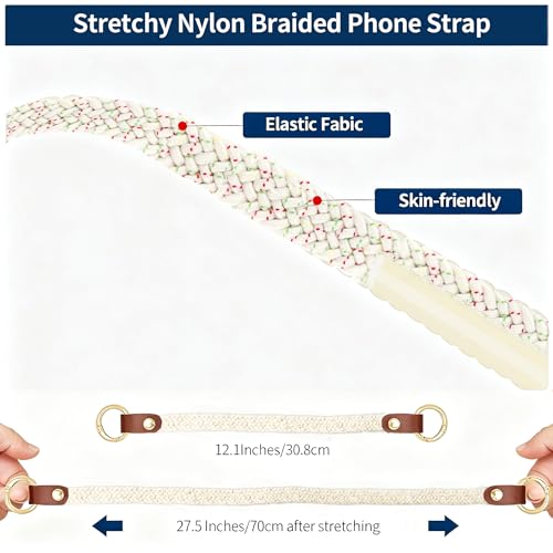 Hovmwey Stretchy Phone Lanyard Tether, 2 Pack Phone Leash Anti-theft Phone Strap for Anti-drop Outdoor Hiking Cycling Climbing Universal for Most Cell Phones, Sakura Blossom - color: Sakura Blossom