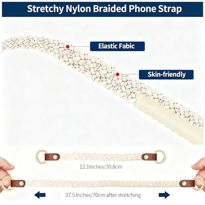 Hovmwey Stretchy Phone Lanyard Tether, 2 Pack Phone Leash Anti-theft Phone Strap for Anti-drop Outdoor Hiking Cycling Climbing Universal for Most Cell Phones, Sakura Blossom - color: Sakura Blossom