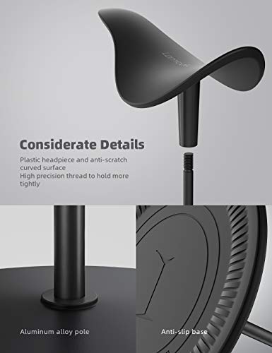Lamicall Headphone Stand Desktop Headset Holder, Elegant Earphone Stand - color: Black