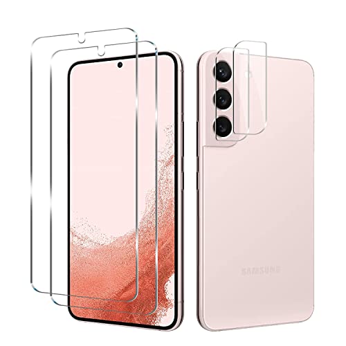 Galaxy S22 Tempered Glass Screen Protector + Camera Lens Protector [ 2 + 2 Pack ][Case Friendly] [Anti-Scratch] [Ultrasonic Fingerprint Unlock] Clear HD Glass Protective Film for Samsung Galaxy S22 - size: Galaxy S22(6.1")