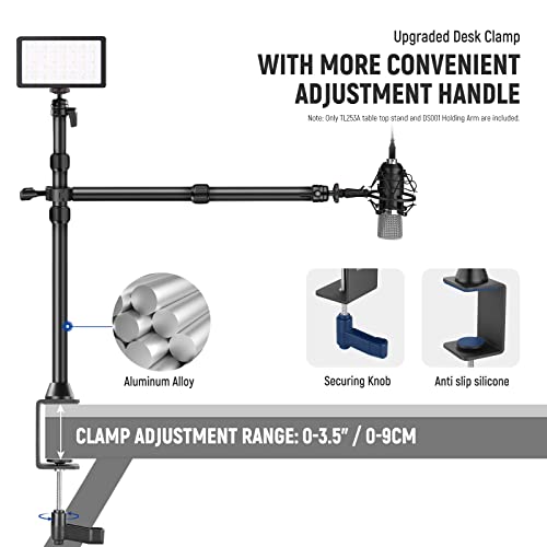 NEEWER TL253A+DS001 Table Camera Tripod with 2 Telescopic Arms