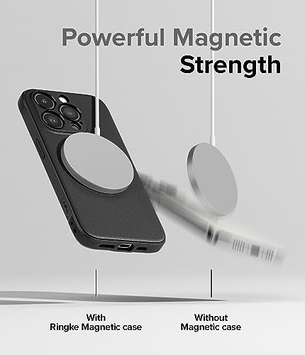 Ringke Onyx for iPhone 15 Pro Case, [Compatible with MagSafe] Oil & Dirt Resistant, Individual Lens Covers for Cameras, Non-Slip Enhanced Grip Lightweight Cover - Magnetic Black | Compatible with MagSafe, Anti-Fingerprint Texture, Slim & Lightweight Desig