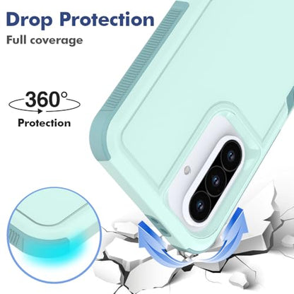 for Samsung Galaxy A37 / Galaxy A36 5G / Galaxy A57 5G Case: Dual Layer Protective Heavy Duty Cell Phone Cover Shockproof Rugged with Screen Protector - Military Protection Bumper Tough, Green - color: Mint Green (PC) + Mint Green (TPU)