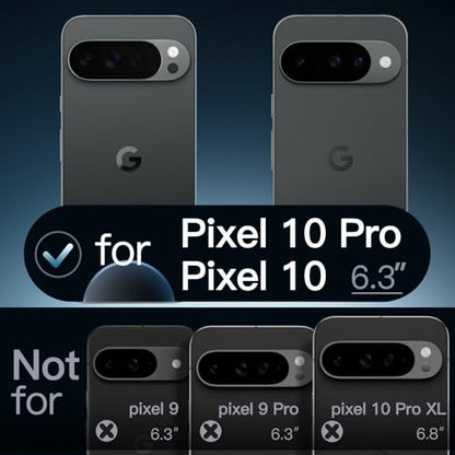 JETech Case for Google Pixel 10/10 Pro, Anti-Yellowing, Obsidian Black | Shockproof Protection, Scratch Resistant Hard PC Back, Durable Transparent TPU Bumper - color: Black, size: Pixel 10/10 Pro