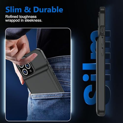 BOPPS Battery Case for iPhone 16 Pro Max 【2026 New】 Ultra-Slim 8500mAh Portable Portable Protective Charger Case Support Carplay Compatible with iPhone 16 Pro Max Charging case,Black