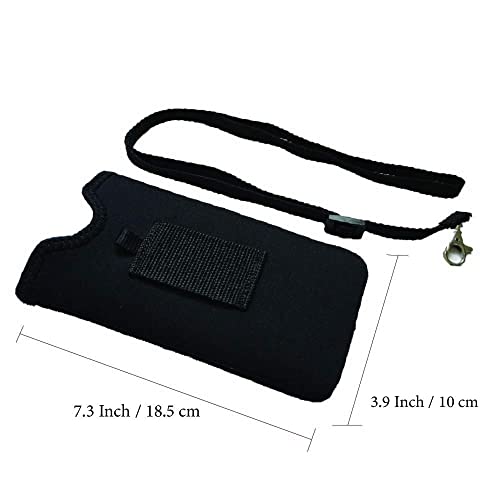 Tainada Neoprene Neck Cell Phone Sleeve Pouch w/Belt Loop Holster (Black) - color: Black
