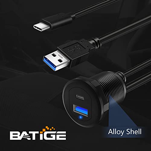 Alloy Type C 3.0 & USB 3.0 Car Mount Cable Male to Female 3ft - style: USB3.0 & Type_C 3.0 3ft