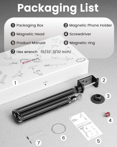 Magnetic Phone Holder for Bed, Adjustable Phone Arm Mount for Desk