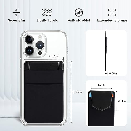 2PCS Phone Wallet Stick on,Card Holder for Phone Case,Phone Card Holder