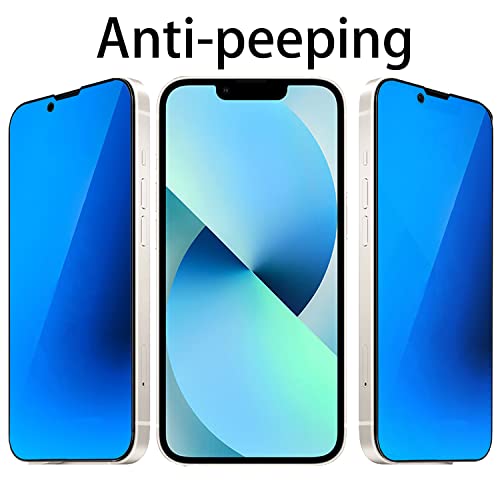 2 Pack Anti-Blue Privacy Tempered Glass for iPhone 13/13 Pro/iPhone 14 / iPhone 17e/ 16e Anti-Spy Screen Protector Film Electroplated 6.1 inch Blue - size: For iPhone 17e/16e/13 Pro/ 13 /14