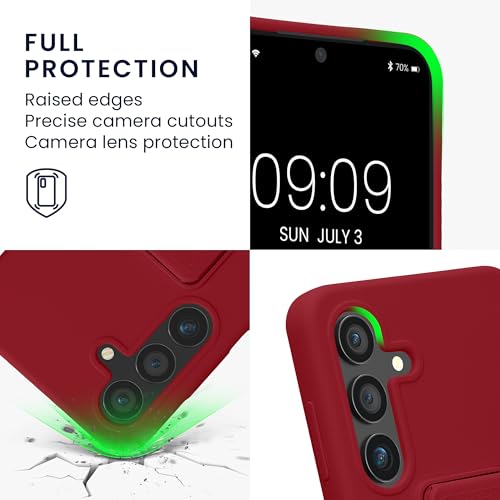 kwmobile Case for Samsung Galaxy S24 Case - Soft TPU Cover with Silicone Coating - with Hand Strap and Stand Function - Shockproof - Rhubarb Red - color: Rhubarb Red, size: Galaxy S24