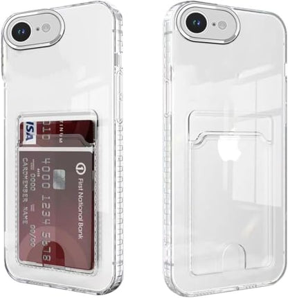 Compatible with iPhone 16e/iPhone 17e case with Card Holder, Clear Card Slot case, Ultra-Thin, Soft, Shockproof, Credit Card Protective Cover - size: iPhone 16e/17e
