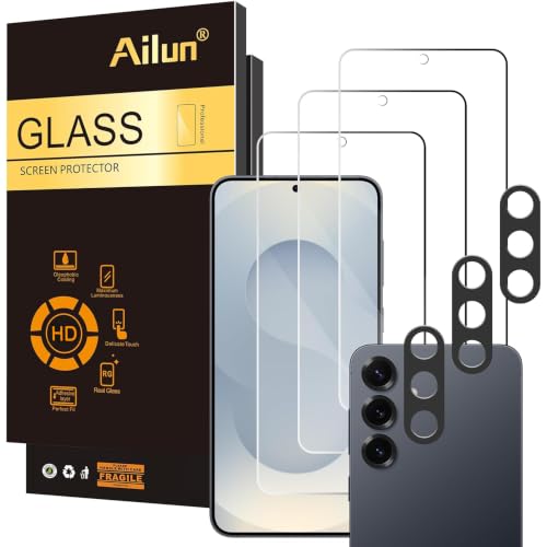 Ailun Screen Protector + Camera Lens Protector for Galaxy S25+ / S25 Plus | 3+3 Pack, 6.7 inch, Tempered Glass, Fingerprint Unlock, 0.25mm, Anti-Scratch, Case Friendly, Clear, HD - color: Transparent, size: S25+ 6.7 inches