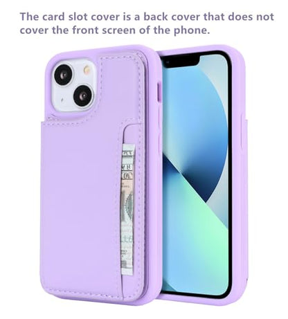 iCoverCase Compatible with iPhone 13 Mini Case with Card Holder, Wallet Phone Case for Women Men RFID Blocking PU Leather Protective Case 5.4 Inch (Light Purple) - color: Light Purple
