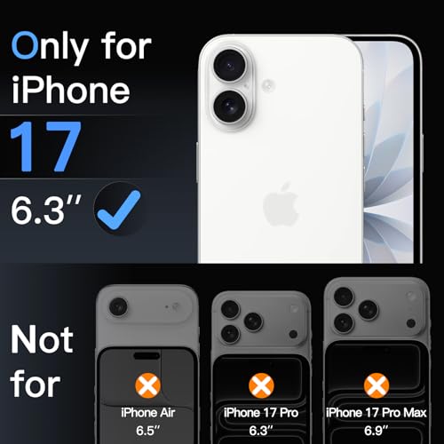 JETech Camera Lens Protector for iPhone 17, Clear, 3-Pack | 9H Tempered Glass, HD Clear, Anti-Scratch Protection, Night Shot Compatible, Case-Friendly - size: iPhone 17