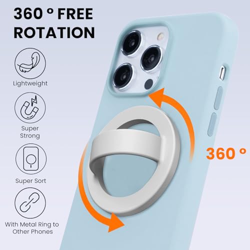 Magnetic Silicone Phone Grip Ring Holder Compatible with MagSafe Phone Case - color: Grey