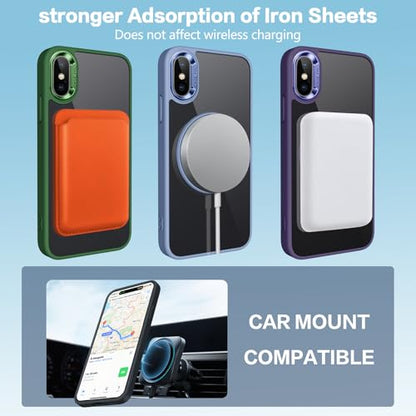 for iPhone Xs Case and iPhone X Case Compatible with Magnetic | With Ring Holder,Transparent Hard PC,Rotated Ring Holder Kickstand Phone Case 5.8in,Black JUS12-37 - color: Black