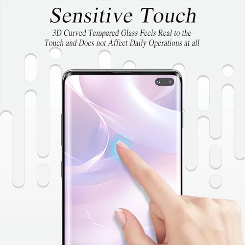 KAREEN 2 Pack Screen Protector for Samsung Galaxy S10 Plus Tempered Glass | 3D Full Coverage, 9H Hardness, Anti Scratch, Case Friendly - size: Galaxy S10 Plus 6.4-inch