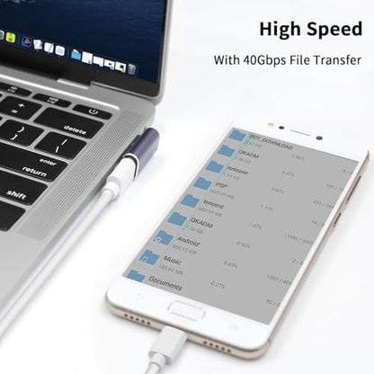 Poyiccot USB C Right Angle Adapter Set 3 Pack, 90 Degree USB C Angle Adapter, 40Gbps Type C Extender PD 100W USBC Male to Female Angled Extension for Laptop, Steam Deck, MacBook, Mobile Phone - style: usb c 90 degree 3pack