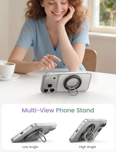 Lamicall Magnetic Phone Ring Grip Holder for MagSafe, Crystal Clear Black - color: Crystal Black