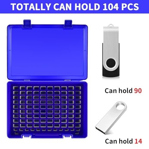 FULLCASE USB Flash Drive Case for SanDisk,for Samsung,for PNY,104-Slot - color: Blue