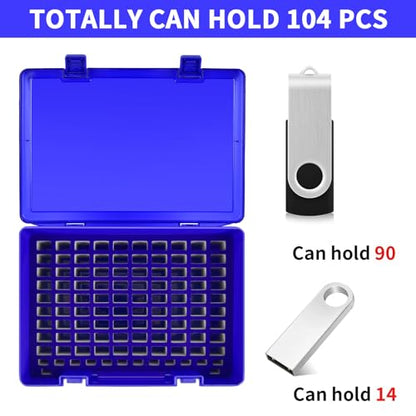 FULLCASE USB Flash Drive Case for SanDisk,for Samsung,for PNY,104-Slot - color: Blue