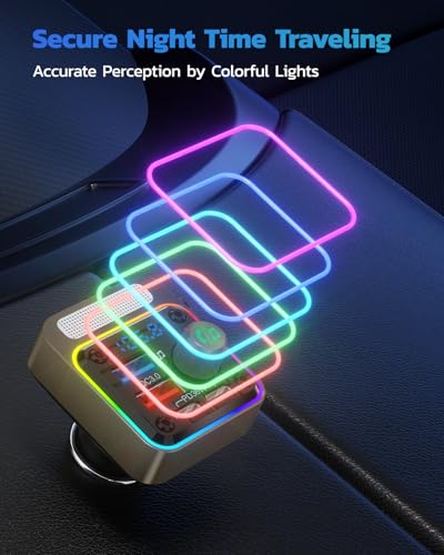 Nulaxy 54W Bluetooth 5.3 Car Adapter, FM Transmitter 4-Port Fast Charging - color: Gold