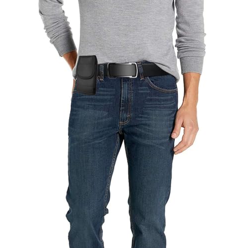 Nylon Cellphone Holster for iPhone SE /11/12/13/13/15/16/17 pro,Samsung Galaxy S23 S24 S25 S26 A36 A37 TCL 30z - Vertical Case Canvas Waist Carrying Pouch with Belt Clip/Loops, Black - size: Medium